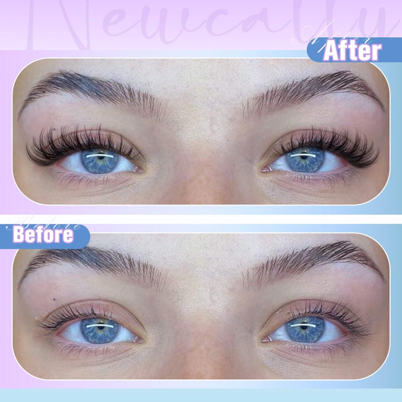 Newcally Cluster Lashes Wispy Natural Eyelash Clusters DIY Lash Extension C-curly Cluster Eyelash Extension 10-16MM Individual Lashes Thin Lash Band by Newcally - Image 3