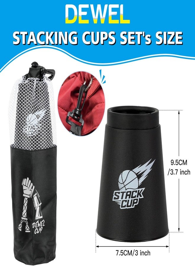 DEWEL Quick Stacks Cups, 12 PC of Sports Stacking Cups Speed Training Game (Black-new) - Image 2
