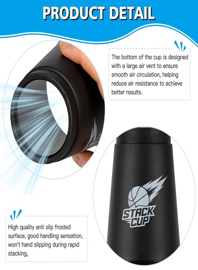DEWEL Quick Stacks Cups, 12 PC of Sports Stacking Cups Speed Training Game (Black-new) - Image 3