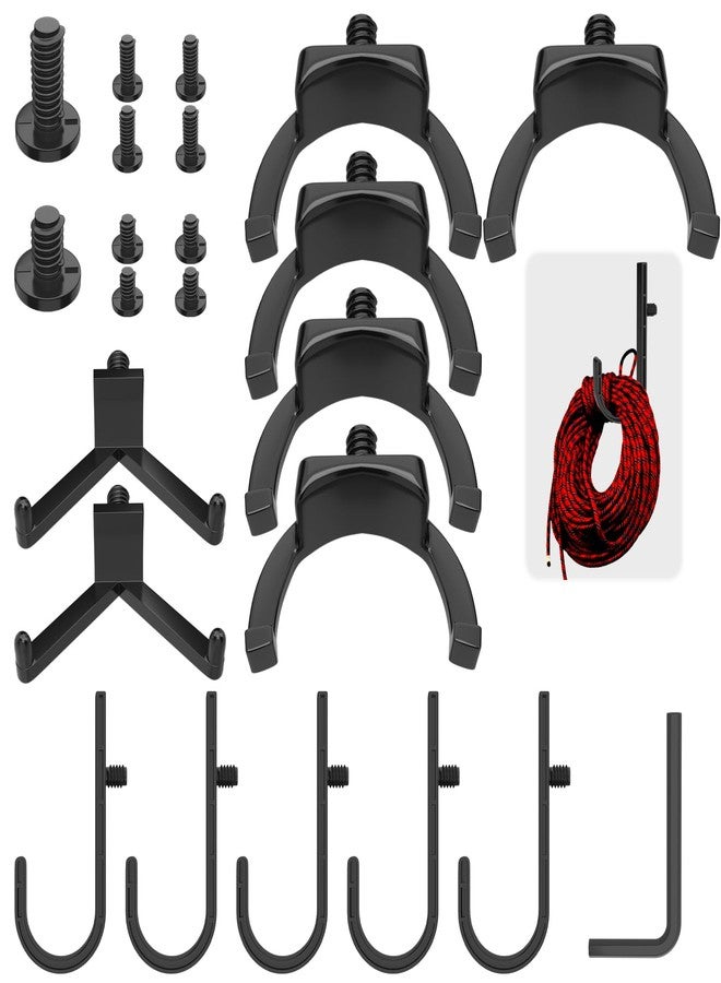 AccEncyc 23 Piece Shed Storage Hooks Kit, Heavy Duty J/U/V Shape Tool Hangers with Screws, Compatible with Suncast, Craftsman Shed Shelves & Accessories - Image 1