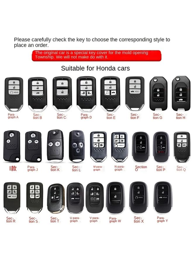 Durable Zinc Alloy Key Fob Cover Type B with Metal Ring Lock Symbols - Image 3