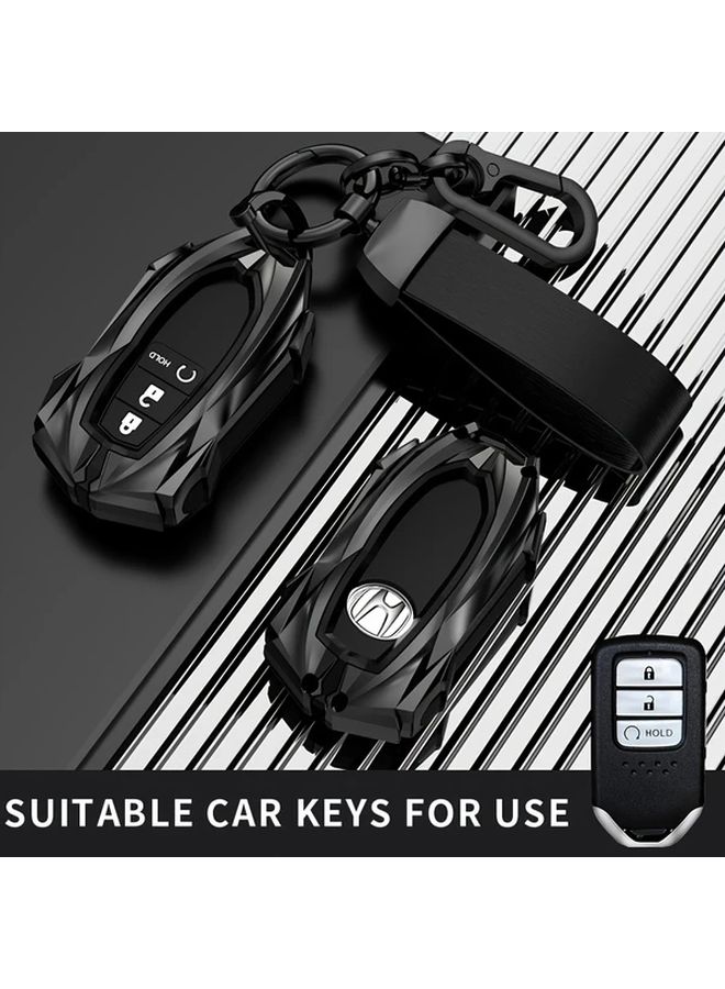 Durable Zinc Alloy Key Fob Cover Type B with Metal Ring Lock Symbols - Image 2