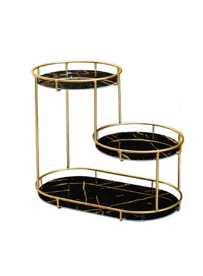 ناما رف تخزين مستحضرات التجميل، خزانة عرض عطور، 3 طبقات بسعة كبيرة لمستحضرات التجميل ومنتجات العناية بالبشرة، مناسبة للحمام وغرفة النوم وطاولة الزينة والمكتب (اسود) - Image 2