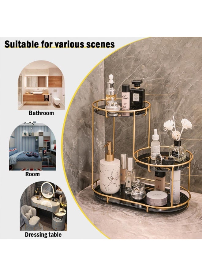 ناما رف تخزين مستحضرات التجميل، خزانة عرض عطور، 3 طبقات بسعة كبيرة لمستحضرات التجميل ومنتجات العناية بالبشرة، مناسبة للحمام وغرفة النوم وطاولة الزينة والمكتب (اسود) - Image 4