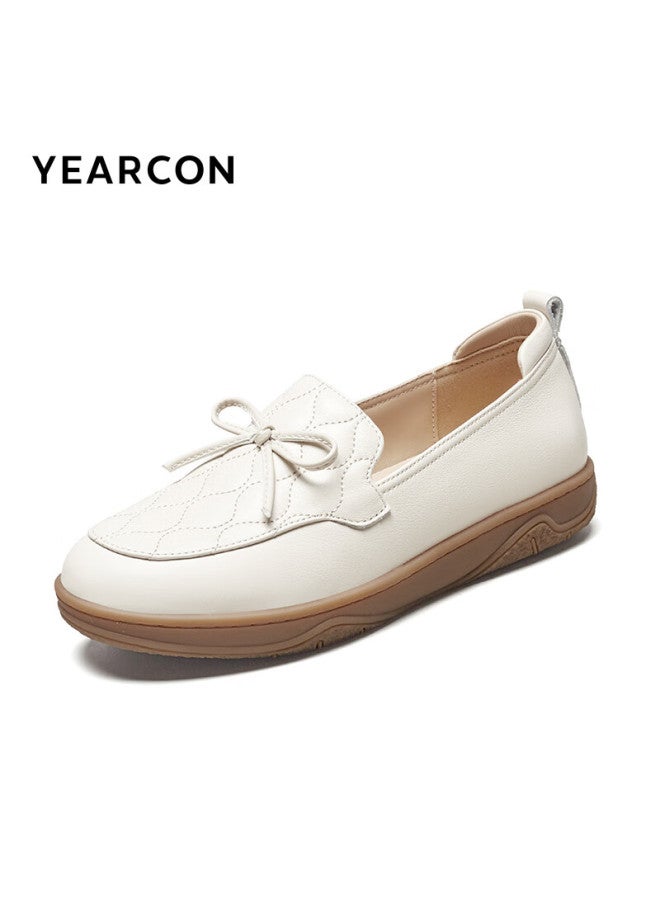 YEARCON أحذية لوفرز ييركون للنساء للأمهات في منتصف العمر وكبار السن أحذية موكاسين أحذية كسولة 26460w بيج فاتح مقاس 39 - Image 2