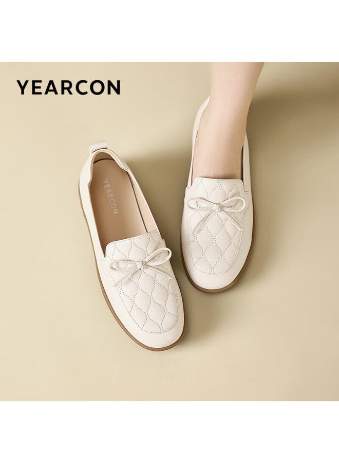 YEARCON أحذية لوفرز ييركون للنساء للأمهات في منتصف العمر وكبار السن أحذية موكاسين أحذية كسولة 26460w بيج فاتح مقاس 39 - Image 1