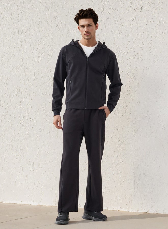 Active Men's Wide Leg Drawstring Waist Track Pants - Image 2