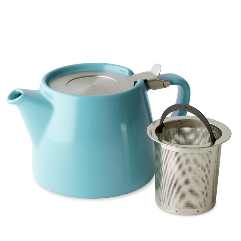 FORLIFE Stump Teapot with SLS Lid and Infuser, 18-Ounce, Turquoise - Image 2