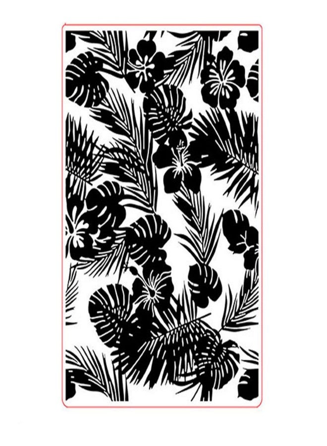Arbuya Hibiscus Flowers Background Texture 3D Plastic Embossing Folders for Card Making or Journaling Floral Backround DIY Template Photo Album Paper Handmade Scrapbooking Craft Decoration Mold 5"x7" - Image 1