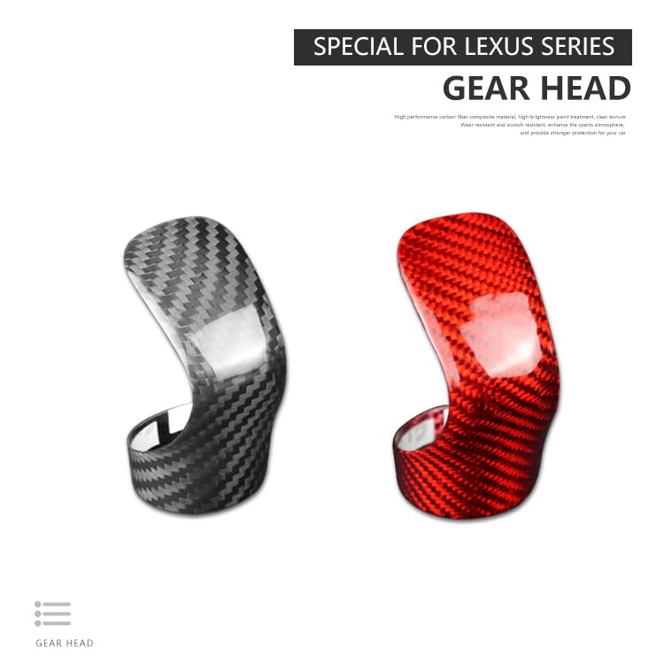 suupar Real Carbon Fiber Gear Shift Knob Trim Cover for Lexus ES(2015-2017) RX(2016-2020) GS(2016-2017) is(2013-2017) NX(2014-2020) RC(2014-2019) Lexus Accessories (Back-Black) - Image 4
