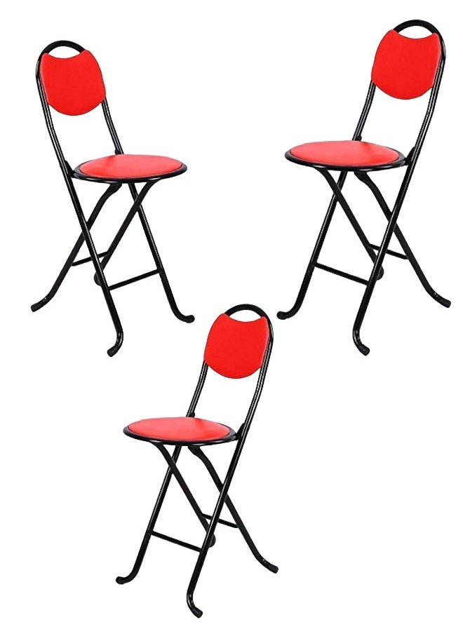 SMART HOME Set of 3 Comfortable Folding Chair, Prayer Chair, Elderly Chair, Camping Chair, Living Room Garden Sitting Chair  - Image 1