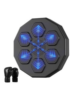 Electronic Music Boxing Machine,Bluetooth Smart Boxing Machine with 1 Pairs of Boxing Gloves,Wall Mounted Punching Pad Machine