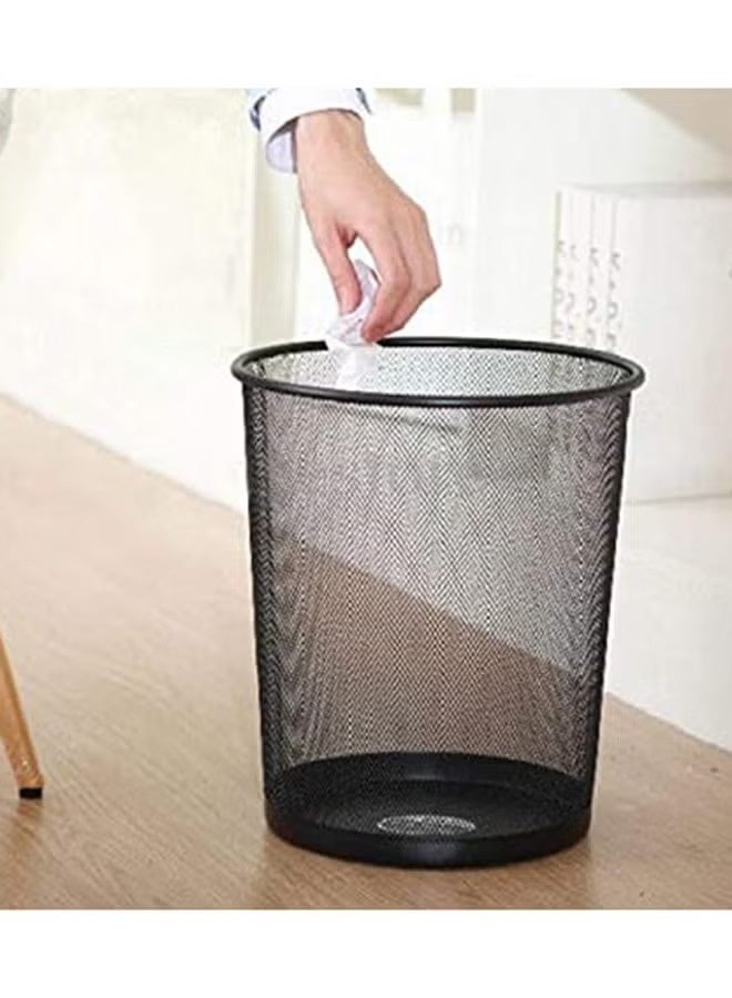 Metal Trash Bin Black 31.8 x 23.8 x 23.4 cm | Durable Waste Basket | Compact Garbage Bin for Kitchen, Bathroom & Office - Image 2