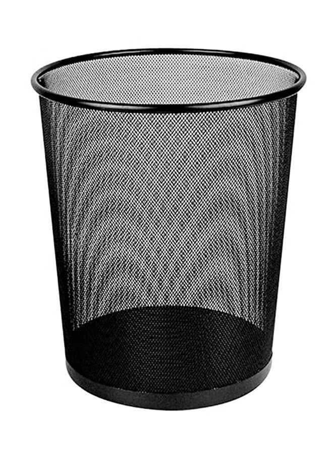 Metal Trash Bin Black 31.8 x 23.8 x 23.4 cm | Durable Waste Basket | Compact Garbage Bin for Kitchen, Bathroom & Office - Image 1