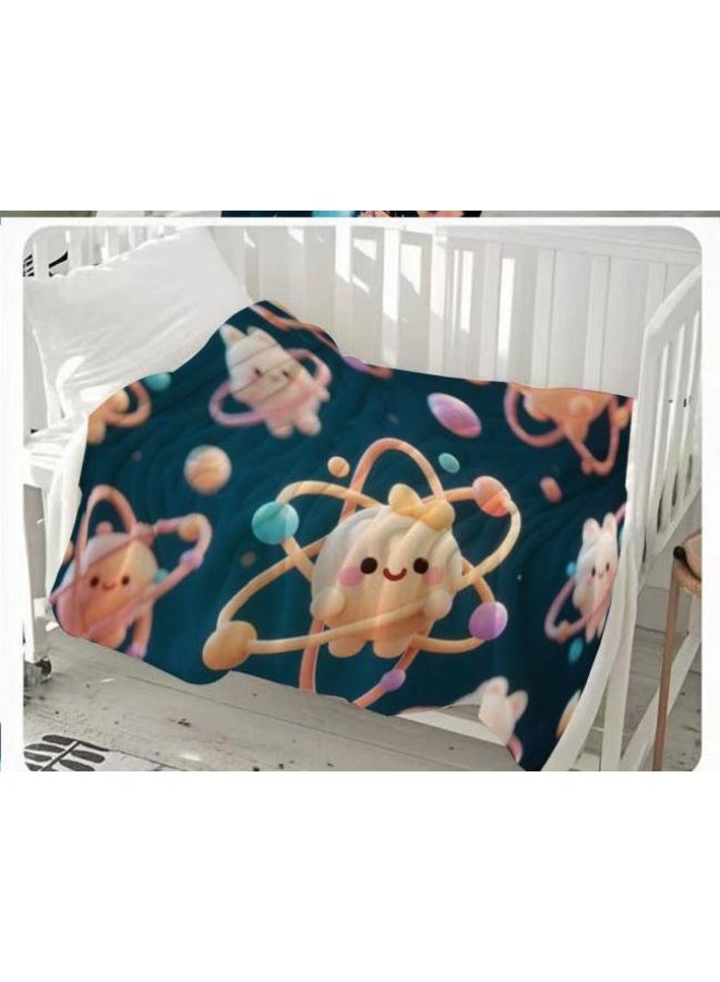 عام بطانية رقيقة من الفانيلا الكرتونية للأطفال والرضع (دافئة ومريحة، ومناسبة للنوم والألعاب) 70 سم * 100 سم