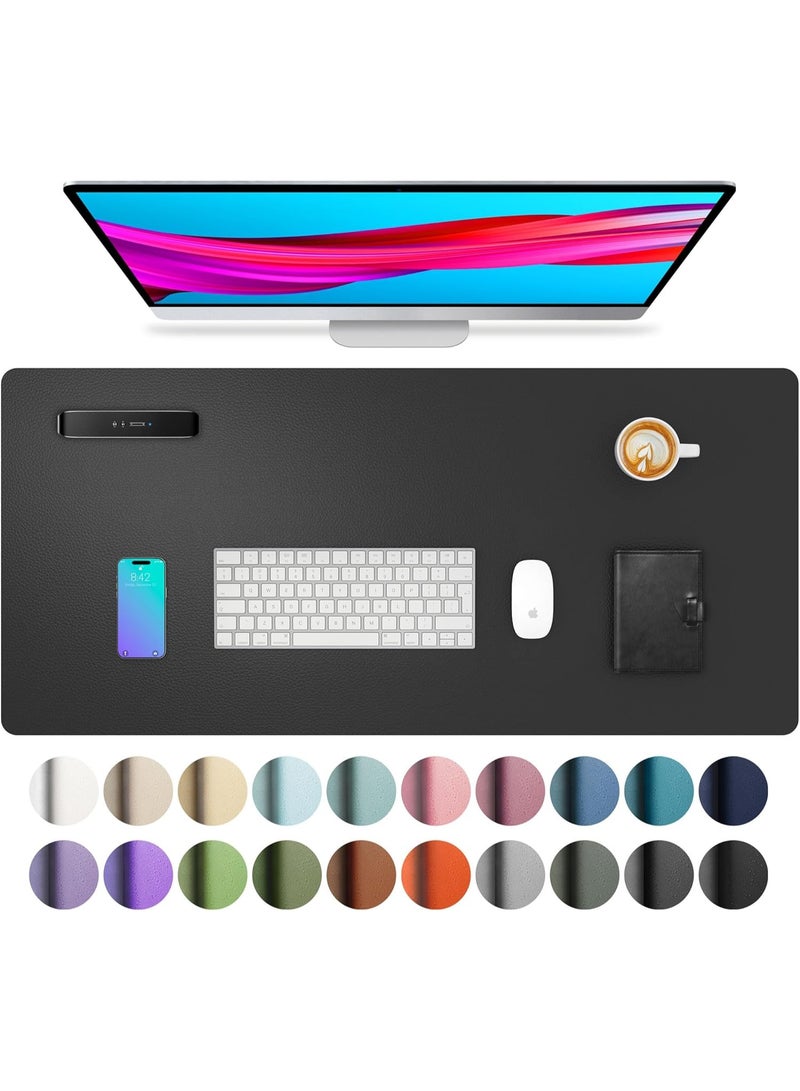Leather Desk Pad Protector,Mouse Pad,Office Desk Mat, Non-Slip PU Leather Desk Blotter,Laptop Desk Pad,Waterproof Desk Writing Pad for Office and Home (Black,31.5" x 15.7") - Image 1