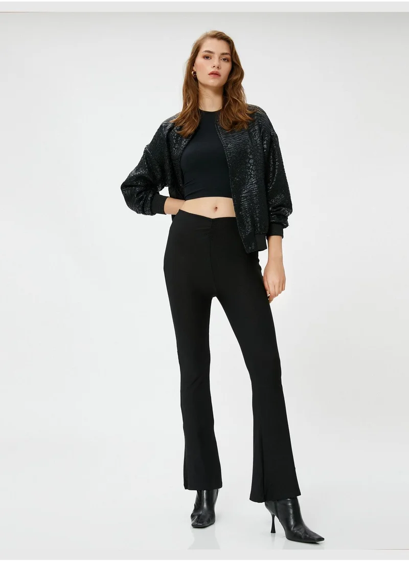 KOTON Medium Rise Flare Leggings