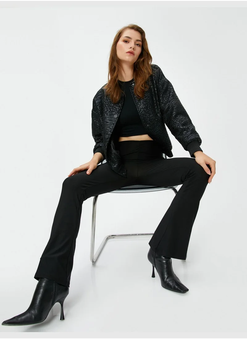 KOTON Medium Rise Flare Leggings