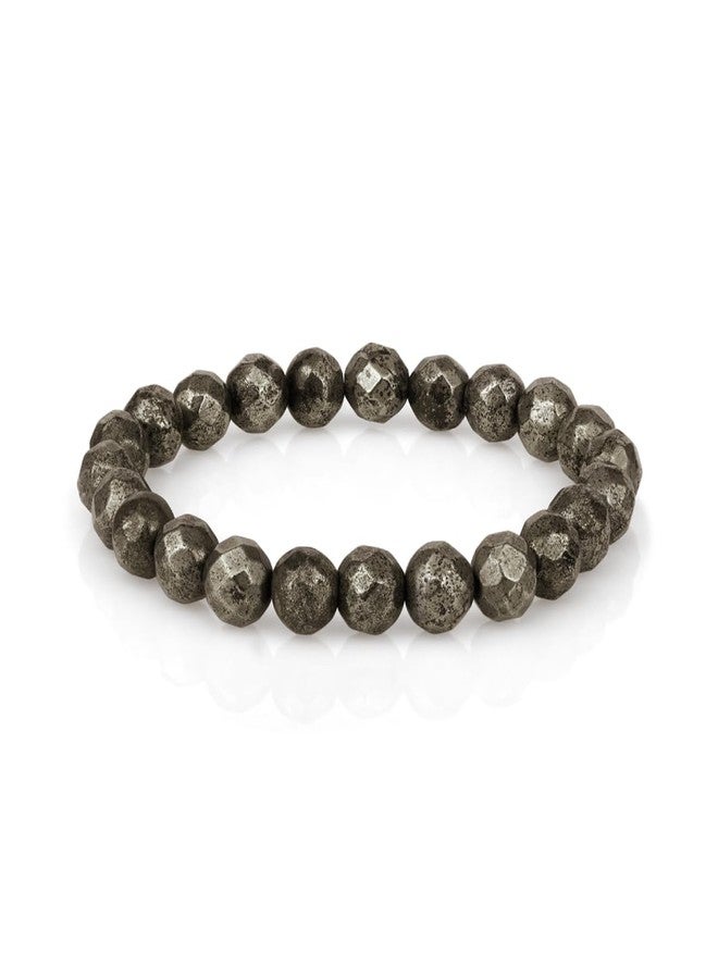 Chitshakti Natural Pyrite Bracelet for Men & Women Original Certified | Raw Pyrite Crystal Bracelet for Money, Success, Confidence & Positive Energy| Return Gifts for Guests | 8mm - Image 1