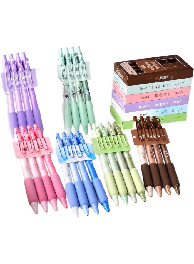 Lopet 0.5Mm Black Gel Pen, Retractable, Quick-Drying, Stylish, For Middle School Students, Exams, And Practice, St Tip, Black Ink, Carbon Pen, Complete Set Of 6 Boxes - Image 3