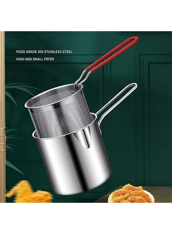 DMDENT Deep Frying Strainer and Oil Basket With Fryer Tong Stainless Steel Deep Fryer, French Fries Basket, Fry Pan, Food Strainer Colander, Mini Mesh Pot - Image 5