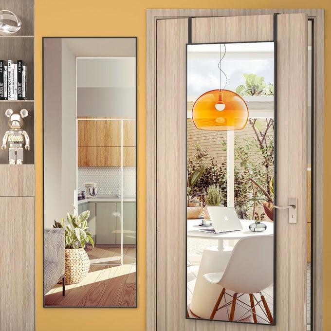 DOOR MIRROR FULL LENGTH 51 X 16 INCH FULL BODY WALL MIRROR OVER THE DOOR HANGING MIRROR FOR BEDROOM LIVING ROOM CLOAKROOM