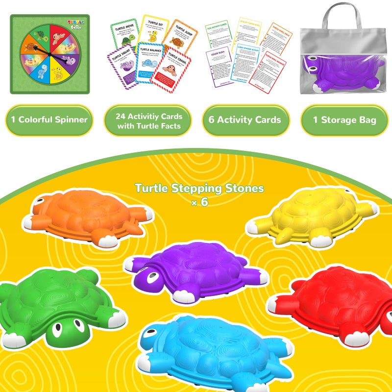 ABERLLS Stepping Stones for Kids 3 4 5 6 7 Year Old, Toddlers Turtle Balance Climbing Toys, Outdoor Indoor Sensory Play, Obstacle Course Coordination Game - Image 2