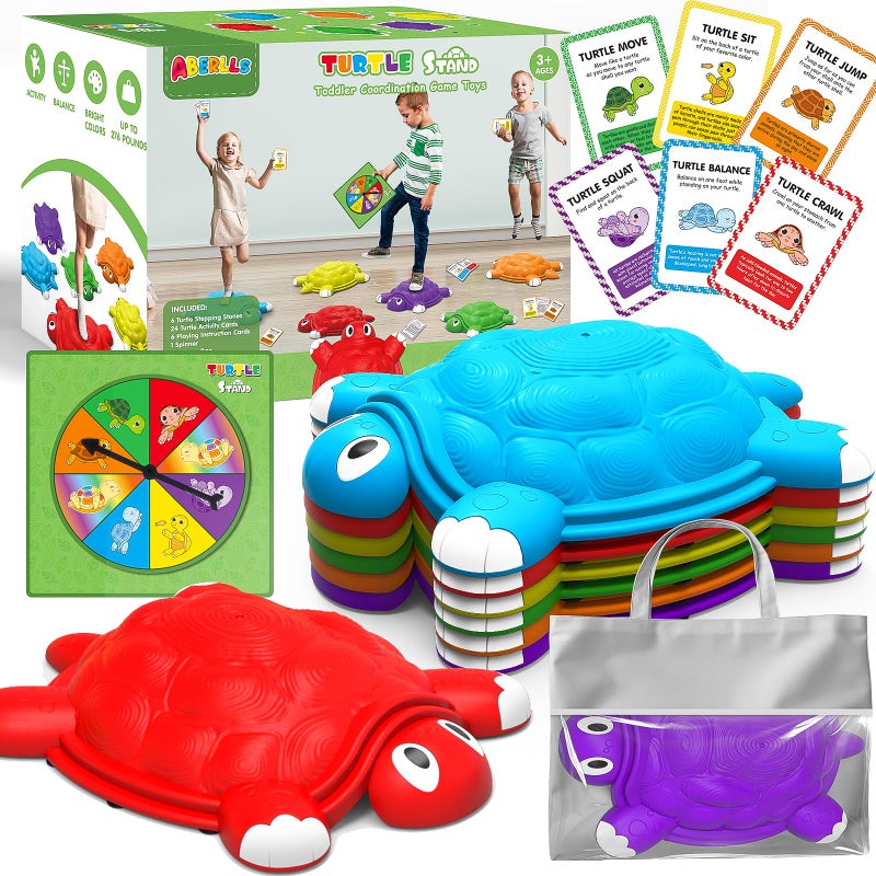 ABERLLS Stepping Stones for Kids 3 4 5 6 7 Year Old, Toddlers Turtle Balance Climbing Toys, Outdoor Indoor Sensory Play, Obstacle Course Coordination Game - Image 1