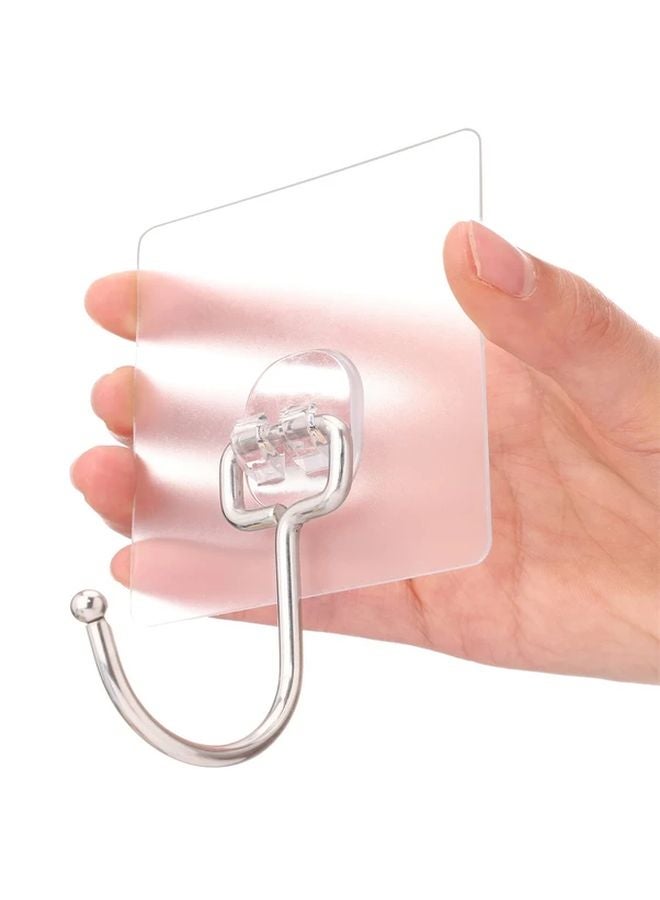 Transparent Multipurpose Large Adhesive Hook Heavy Duty 37lbs Max Waterproof Wall Hook - Image 1