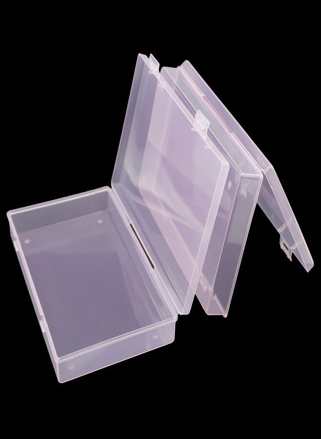 Goodma 4 Pieces Rectangular Plastic Boxes Empty Storage Organizer Containers with Hinged Lids for Small Items and Other Craft Projects (180 x 110 x 30 mm, Pink) - Image 5