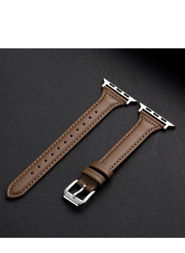 Generic - Small Waist Leather Strap for iWatch 8 - Compatible with Apple Watch 7/6/5 and SE Women's 49MM - Image 1