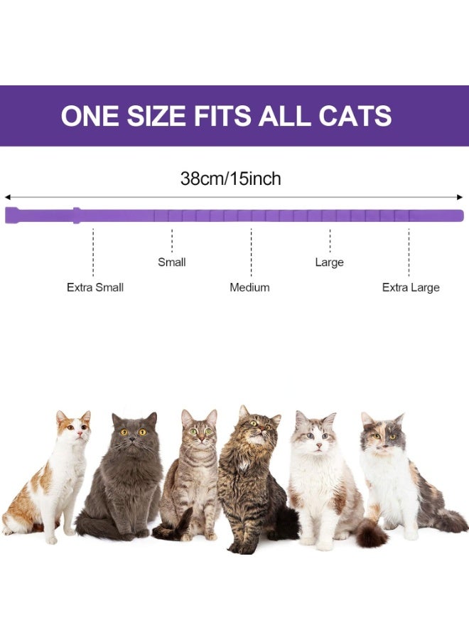 4 PCS Calming Cats Collar Adjustable Cat Calm Collar Lavender Scent Relaxing Cat Collar for Cats Reduce Stress Aggression Anxious, up to 15 Inches (Purple) - Image 5