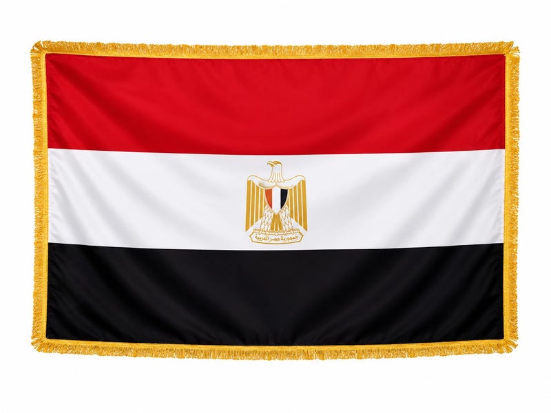 High quality Egypt National Flag Indoor Outdoor Display Banner Premium Fabric Decorative Hanging For Home Office School Events Celebrations Patriotic Wall Decoration Flag - Gold Felt - No Pole 135 x 80 CM - Image 1