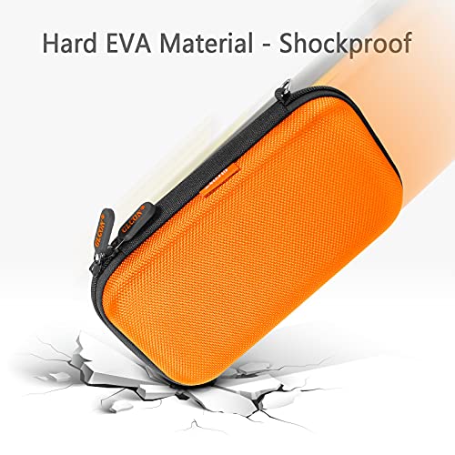 GLCON Orange Shockproof Hard EVA Carrying Case Travel Pouch for External Hard Drive, Power Bank, Cell Phone, Cable, Cord - Portable Small Electronic Accessories Organizer Storage Zipper Pouch - Image 4