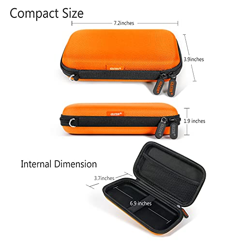 GLCON Orange Shockproof Hard EVA Carrying Case Travel Pouch for External Hard Drive, Power Bank, Cell Phone, Cable, Cord - Portable Small Electronic Accessories Organizer Storage Zipper Pouch - Image 5