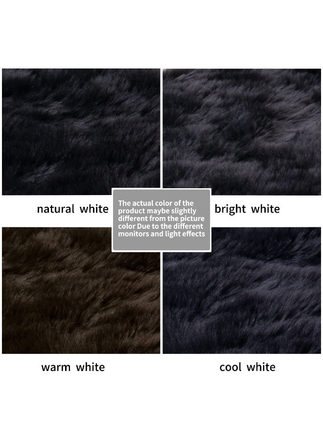 Tangsoo Black Faux Fur Rug for Bedroom 3'x5' Soft Shag Fuzzy Rugs for Living Room, Furry Bedside Nursery Rug Plush Indoor Floor Carpet for Kids Room Teen Dorm - Image 5
