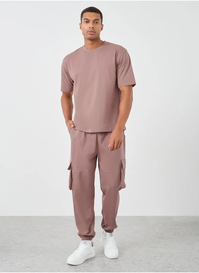 ستايلي Styli Cotton Rich Oversized T-Shirt with Crew Neck