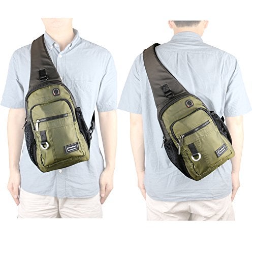 Vanlison Crossbody Sling Bag Backpack for Men & Women Army Green - Image 3