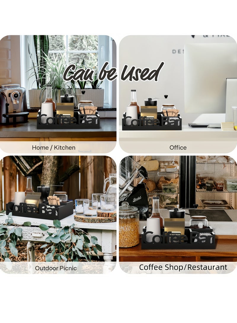 BESTPEAK Coffee bar countertop storage rack, coffee station storage rack, coffee pod storage basket, farmhouse coffee and tea condiment storage station, counter coffee station storage box, wooden pod stand storage basket, tea condiment storage box, coffee bar accessories decorative storage box - Image 2