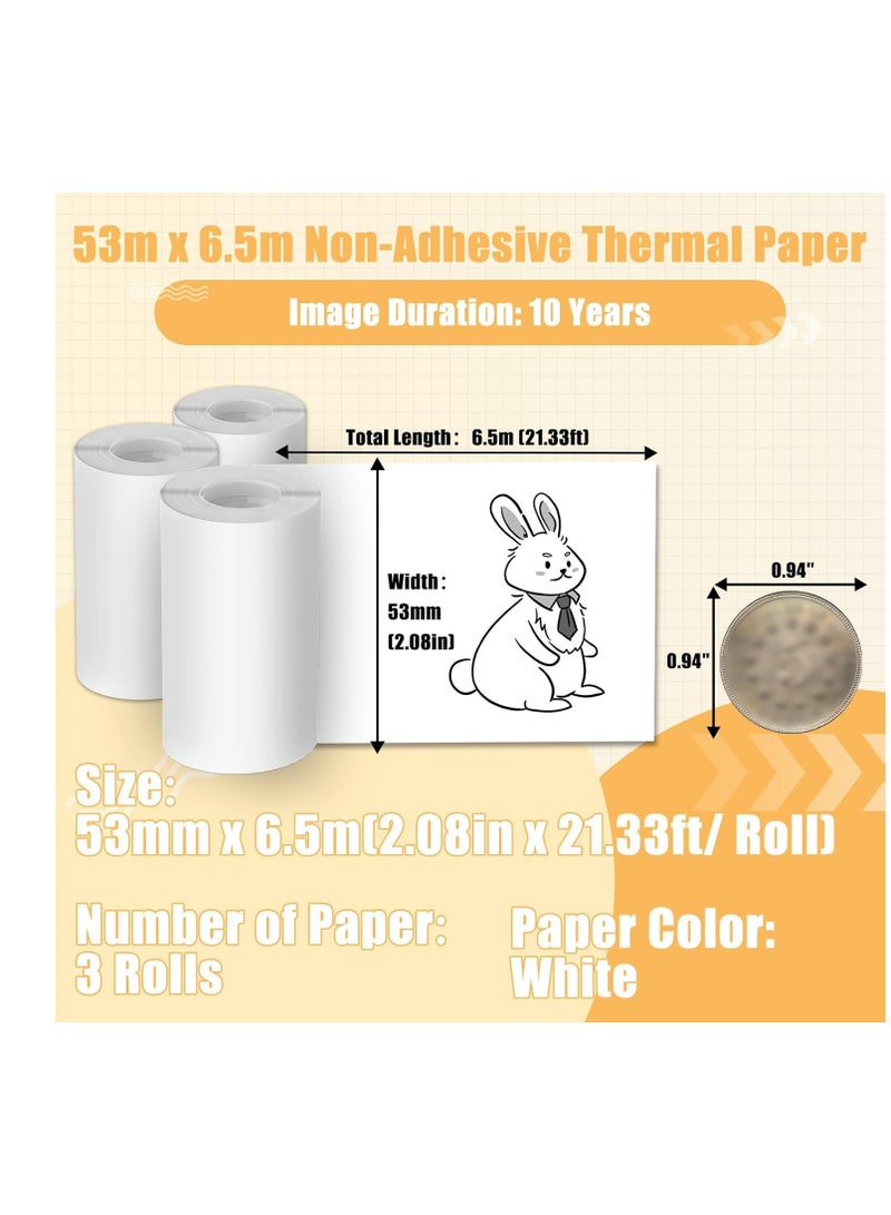 AIMO Thermal Paper Black on White 53mmx6.5m 3 pices - Image 2