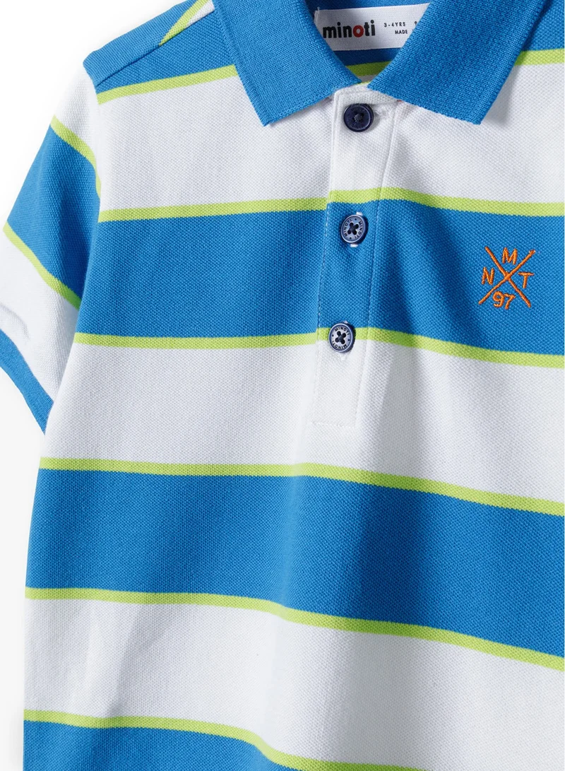 MINOTI Boys' Short Sleeve Polo Shirt with Button Placket
