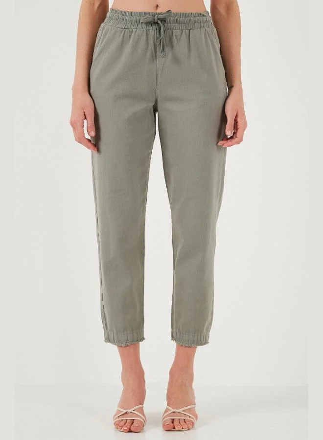 ليلا بنطلون نسائي ليلا قطن خصر عادي مقاس عادي أرجل مستقيمة