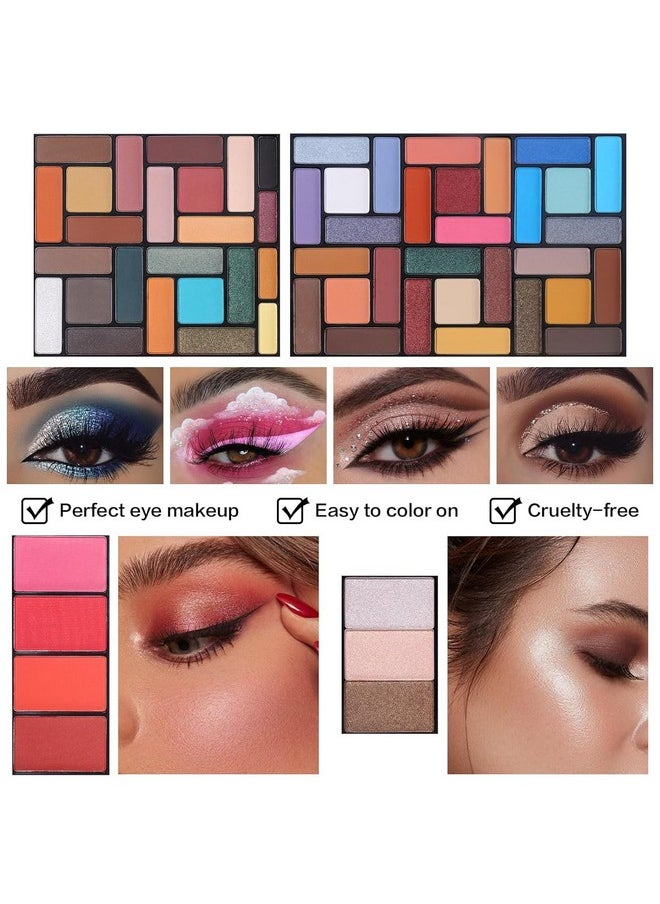 CHARMCODE CHARMCODE All in One Professional Makeup Gift Kit for Women Full Kit - Included 54 Eyeshadows Face Blusher Highlighter Eyebrow Makeup Brushes Contour Lip Gloss Mascara, Suitable for Christmas  - Image 4