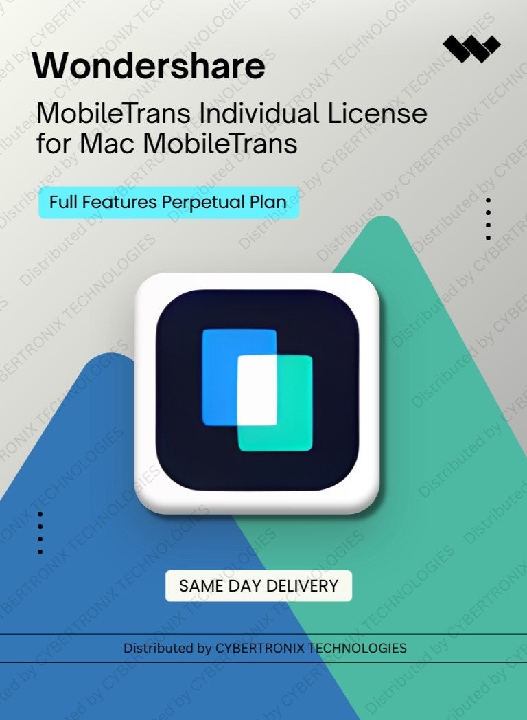 Wondershare MobileTrans Individual License for Mac MobileTrans - Full Features | Perpetual Plan | Digital License | Same Day Delivery