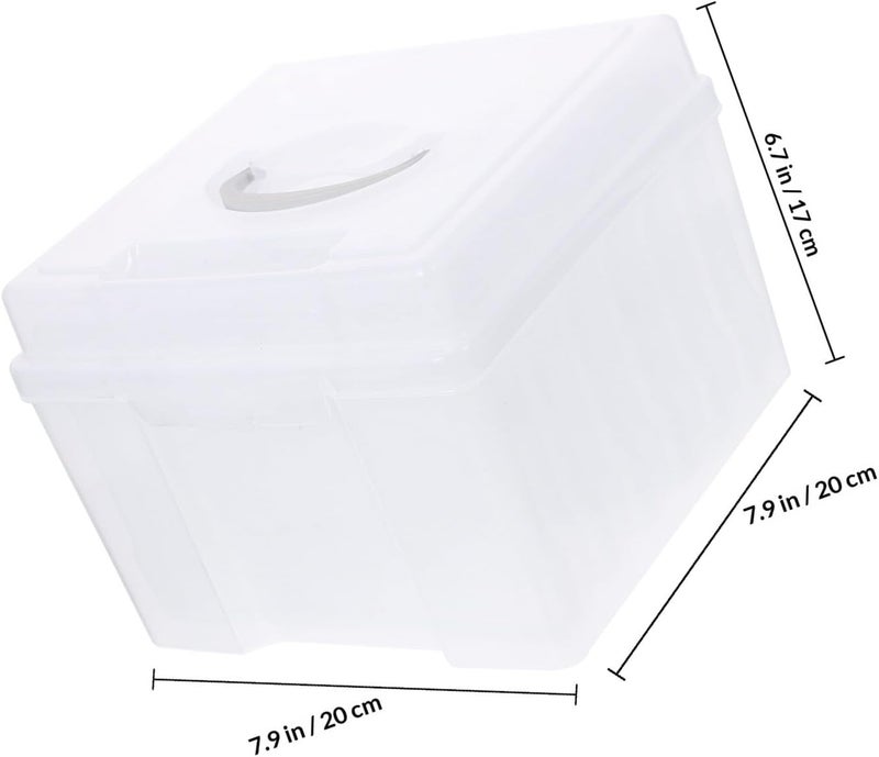 VICASKY 5x7 Inch Photo Storage Box with Handle, Multi-functional Photo Organizer and Classified Card Container for Home and Craft Storage, - Image 2