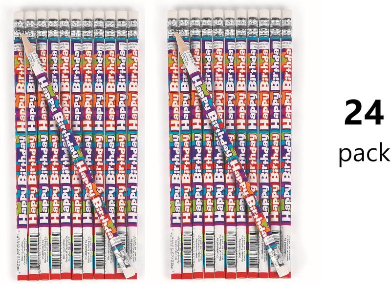 Fun Express Happy Birthday Pencils - Bulk Set of 24 for Classroom Supplies and Party Favors - Image 4