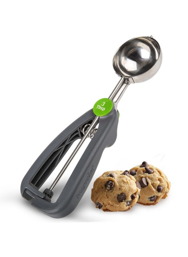 Progressive International PrepSolutions Quick Release Cookie Scoop - 3 Tbsp., Gray, Stainless Steel for Precise Portioning - Image 1