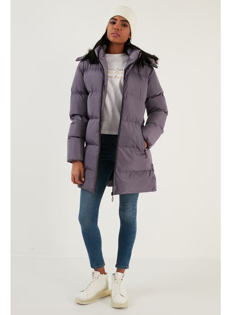 Lela Women's Coat with Faux Fur Collar, Removable Hooded and Pocketed Puffer Coat 5761645 - Image 1