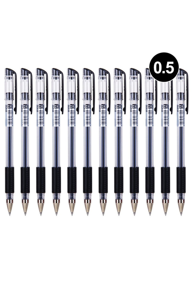 شير ذا لوف  مجموعة أقلام حبر جل Share The Love - 12 قلم حبر جل أسود ناعم للكتابة للمكتب والمدرسة والأعمال والاختبارات وتدوين اليوميات - حبر سريع الجفاف وأقلام ذات رأس رفيع - Image 1