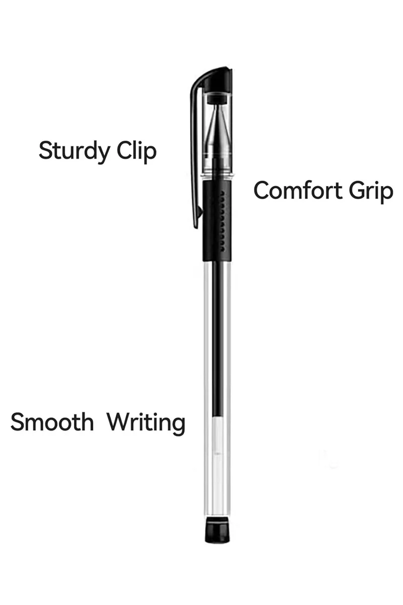 Share the Love Share The Love Gel Ink Pen Set – 12pcs Black Smooth Writing Gel Pens for Office, School, Business, Exam Use & Journaling – Quick Dry Ink, Fine Point Pens